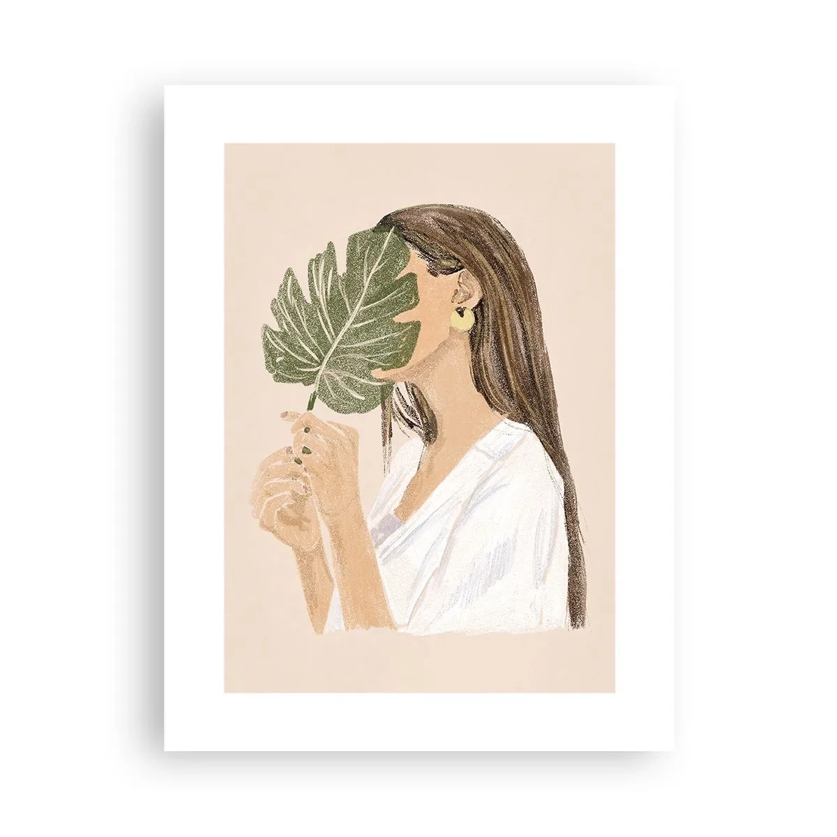 Poster - Mysterieus portret met een waaier - 30x40 cm