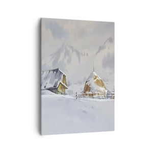Schilderen op canvas - In een besneeuwde vallei - 50x70 cm