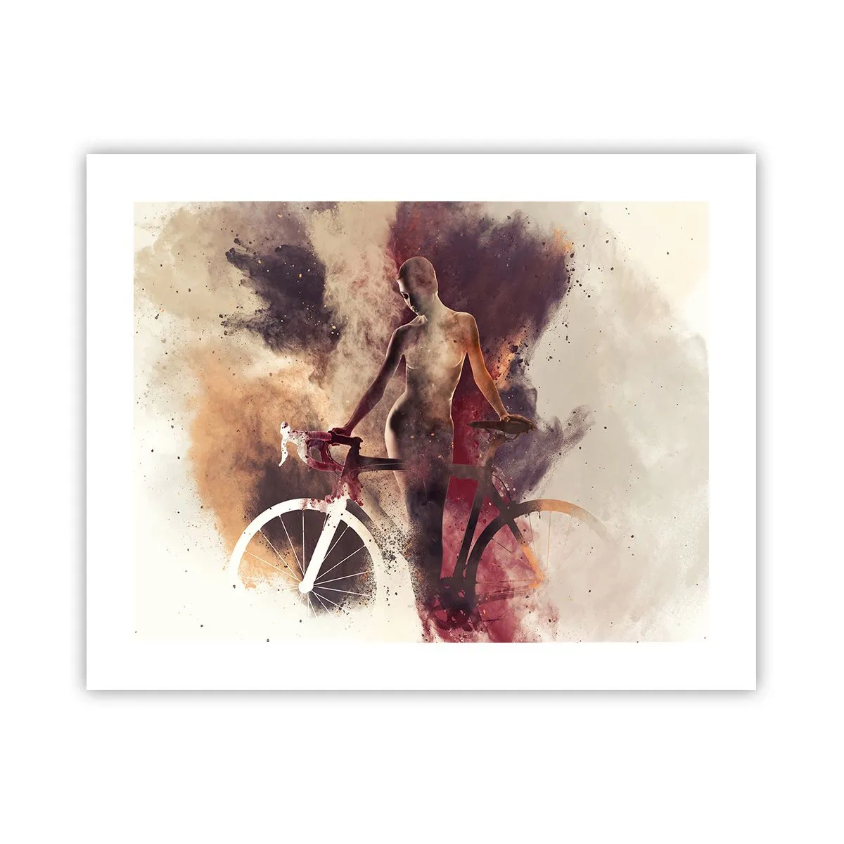 Poster - Een fietsziel in marmeren vormen - 50x40 cm