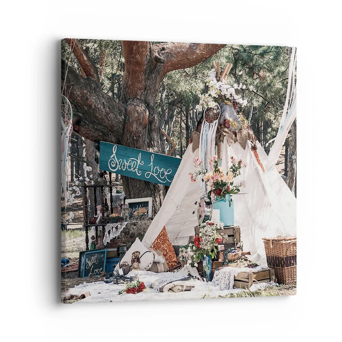 Schilderen op canvas - De liefde bedrijven ... - 40x40 cm