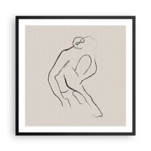 Poster in een zwarte lijst - Intieme schets - 60x60 cm