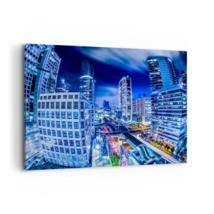 Schilderen op canvas - Ritmes van de nachtstad - 120x80 cm