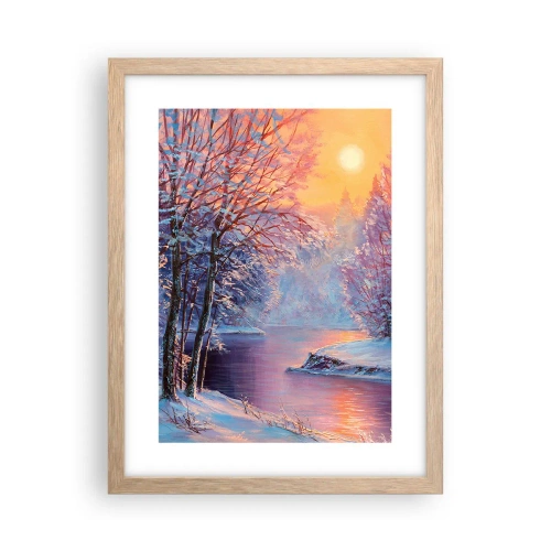 Een poster in een licht eiken lijst - De kleuren van de winter - 30x40 cm