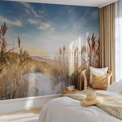 Zelfklevend Fotobehang Deluxe Sticker - Noord strand - Landschap, Zee, Strand - 350x256 cm