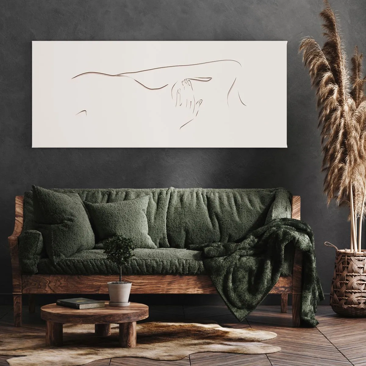 Schilderen op canvas - De vorm van verlangen - 140x50 cm