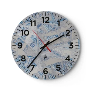 Wandklok - Klok - In een blauwgrijs labyrint - 40x40 cm