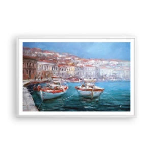 Poster in een witte lijst - Italiaanse baai - 91x61 cm