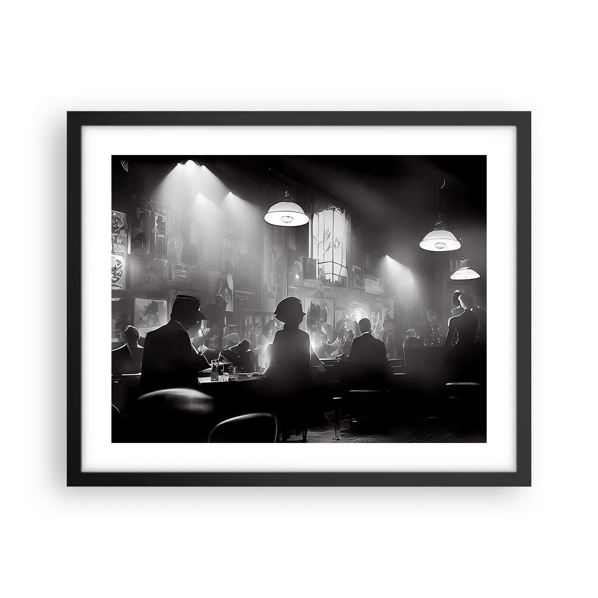 Poster in een zwarte lijst - In jazz-sfeer - 50x40 cm
