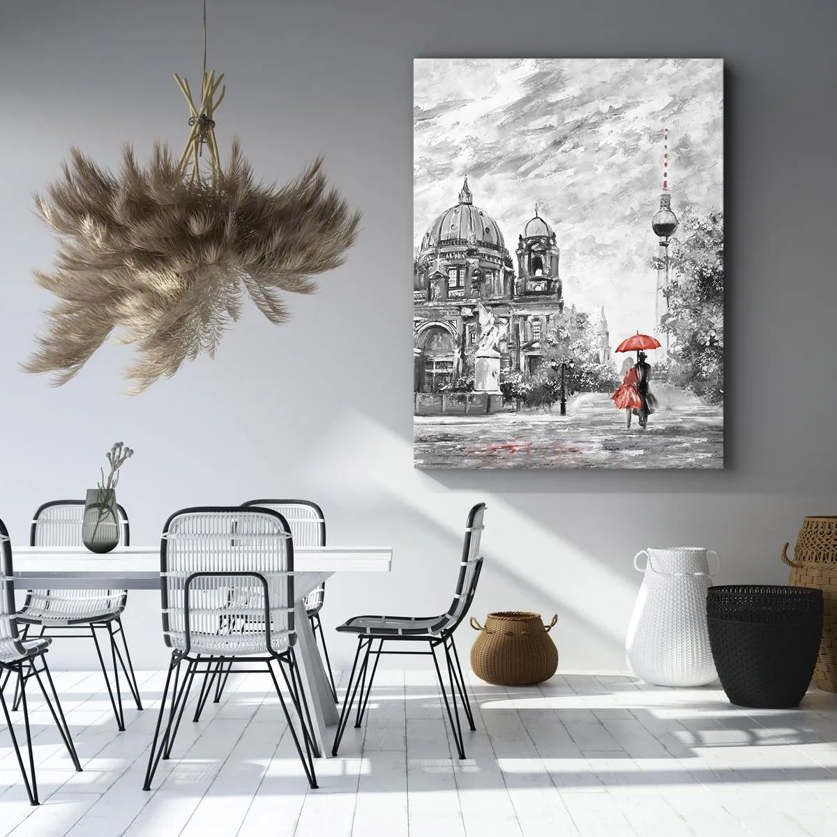 Schilderen op canvas - Berlijn bijeenkomst - 55x100 cm
