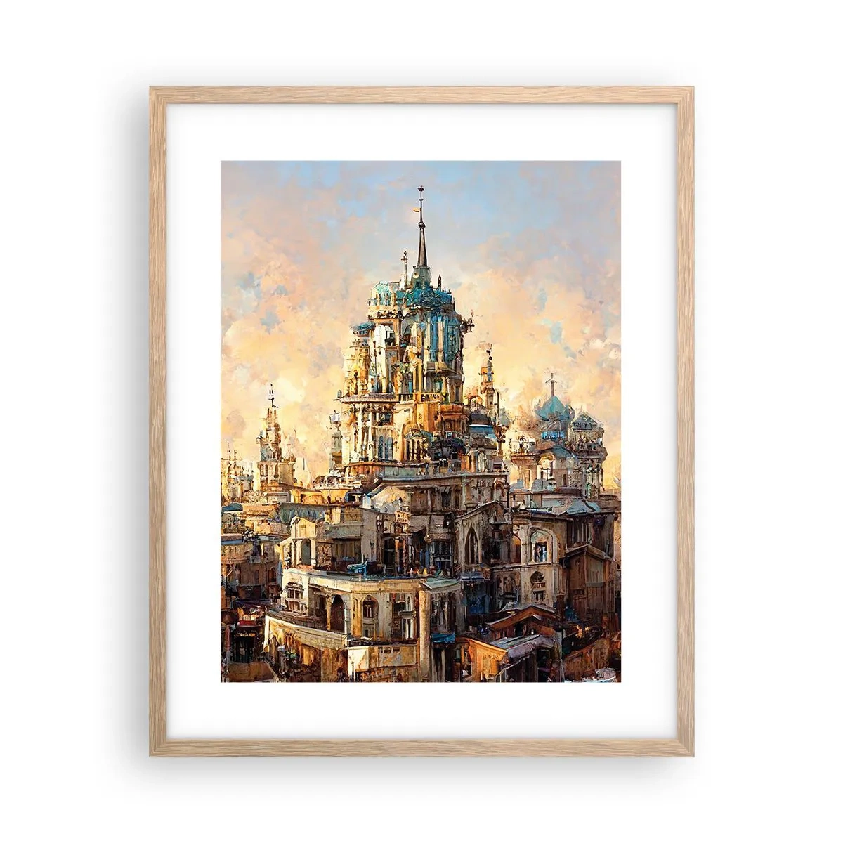 Een poster in een licht eiken lijst - Stad der steden - 40x50 cm