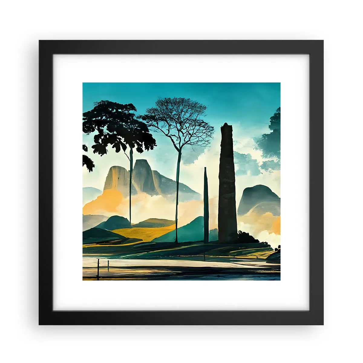 Poster in een zwarte lijst - Nog hoger en hoger - 30x30 cm