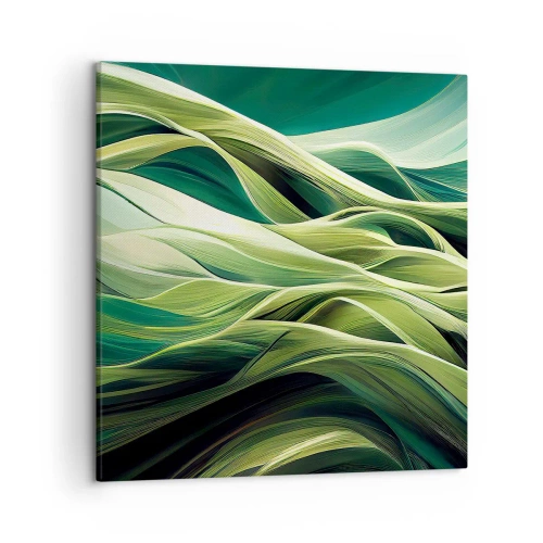 Schilderen op canvas - Abstract groen spel - 50x50 cm