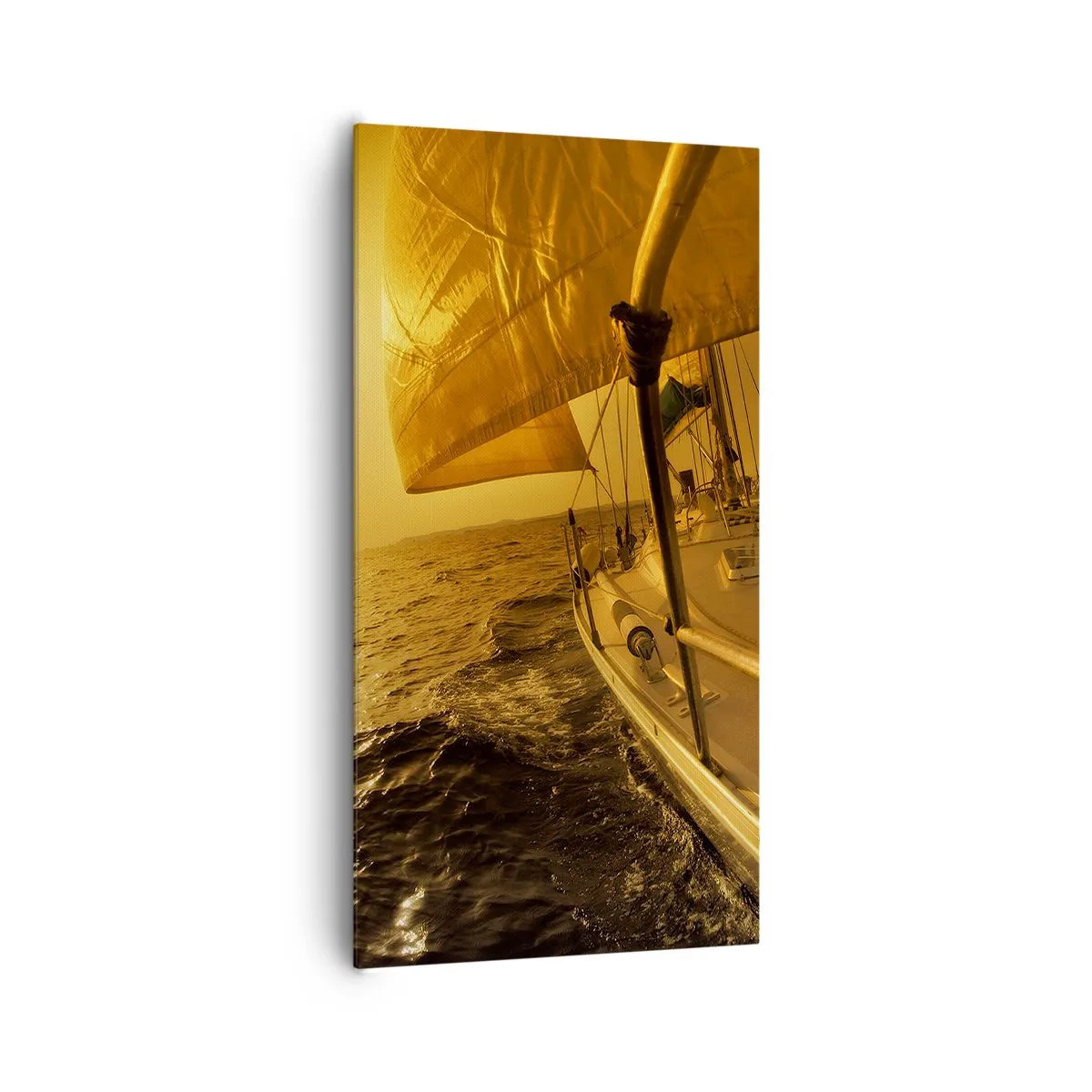 Schilderen op canvas - Een gouden avond na een kleurrijke dag - 65x120 cm