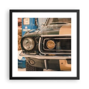 Poster in een zwarte lijst - Ontmoeting met een legende - 40x40 cm