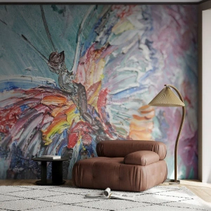 Fotobehang Premium Sand - Geschilderd door de natuur - Abstractie, Vlinder, Deel - 500x350 cm