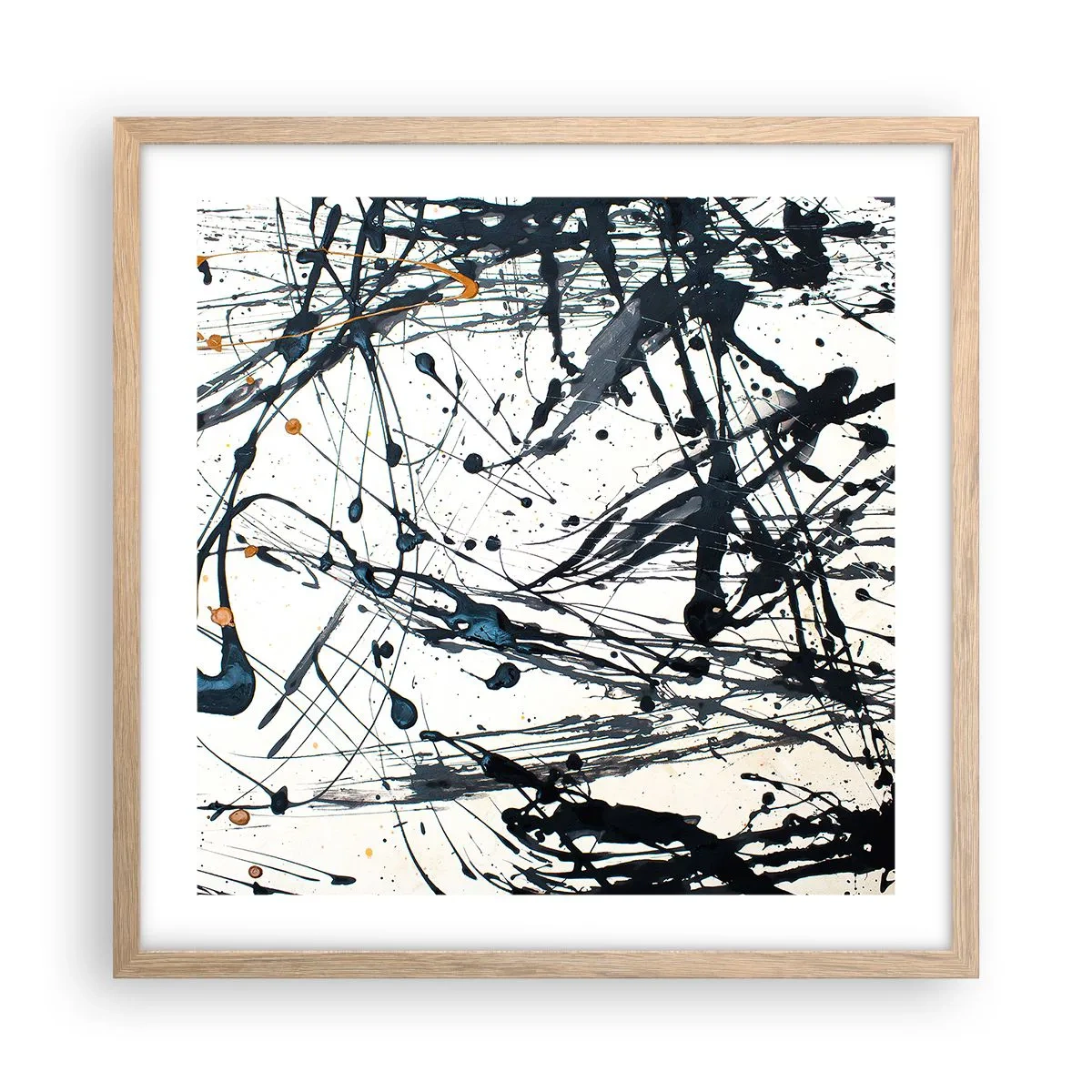 Een poster in een licht eiken lijst - Expressionistische abstractie - 50x50 cm