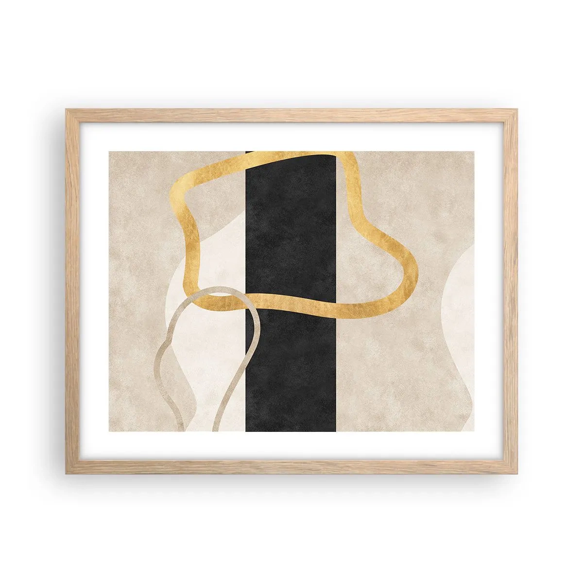 Een poster in een licht eiken lijst - Verwarde vormen - 50x40 cm