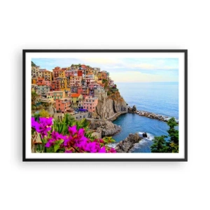 Poster in een zwarte lijst - Lachende stad - 91x61 cm