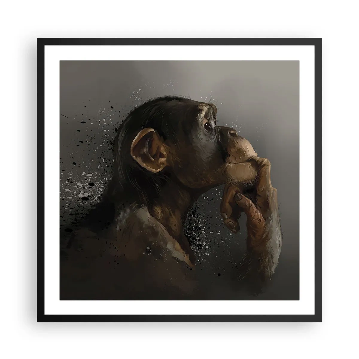 Poster in een zwarte lijst - Zeker een denker - 60x60 cm