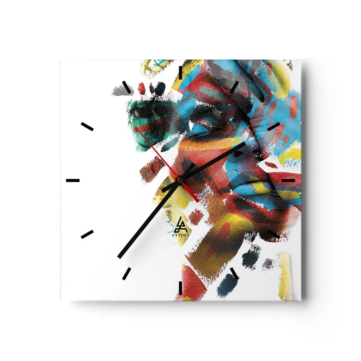 Wandklok - Klok - Een kleurrijke persoonlijkheid - 40x40 cm
