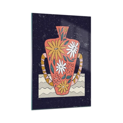 Schilderen op glas - Beschilderde kruik - 70x100 cm