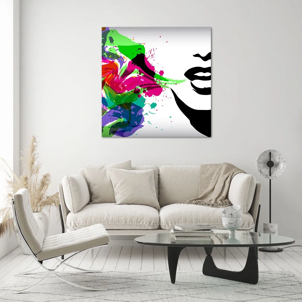 Schilderen op glas - Een verhaal in de kleuren van de regenboog - 70x70 cm