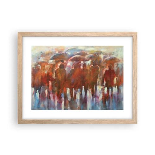 Een poster in een licht eiken lijst - Zelfs bij regen en mist - 40x30 cm