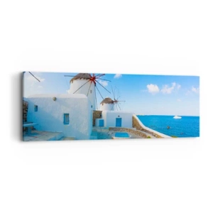 Schilderen op canvas - De blauwe wind uit de zee - 90x30 cm