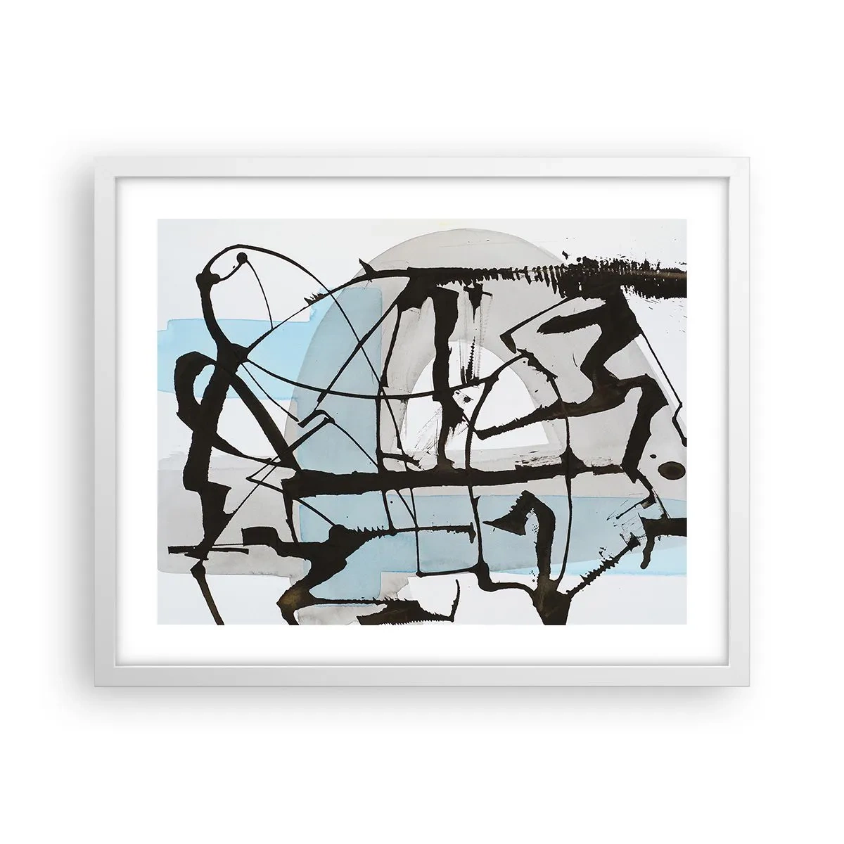 Poster in een witte lijst - Toch blauw - 50x40 cm