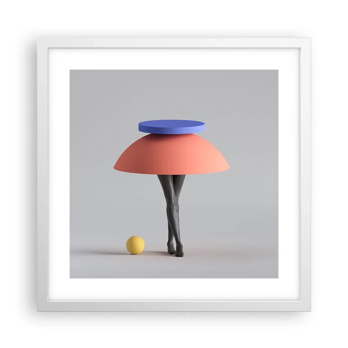 Poster in een witte lijst - Surrealistische compositie - 40x40 cm