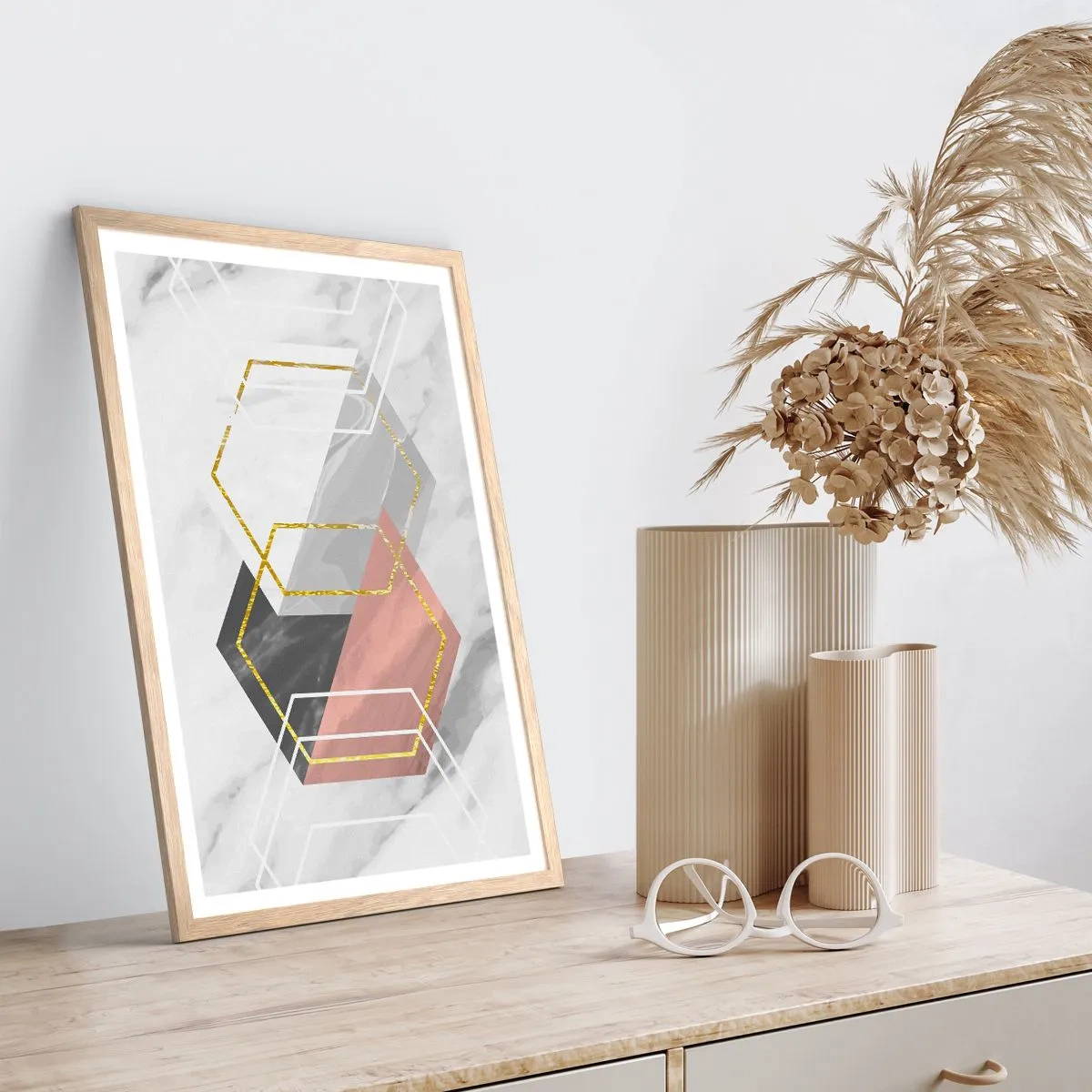 Een poster in een licht eiken lijst - Keten samenstelling - 61x91 cm