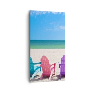 Schilderen op canvas - Regenboog strand - 55x100 cm