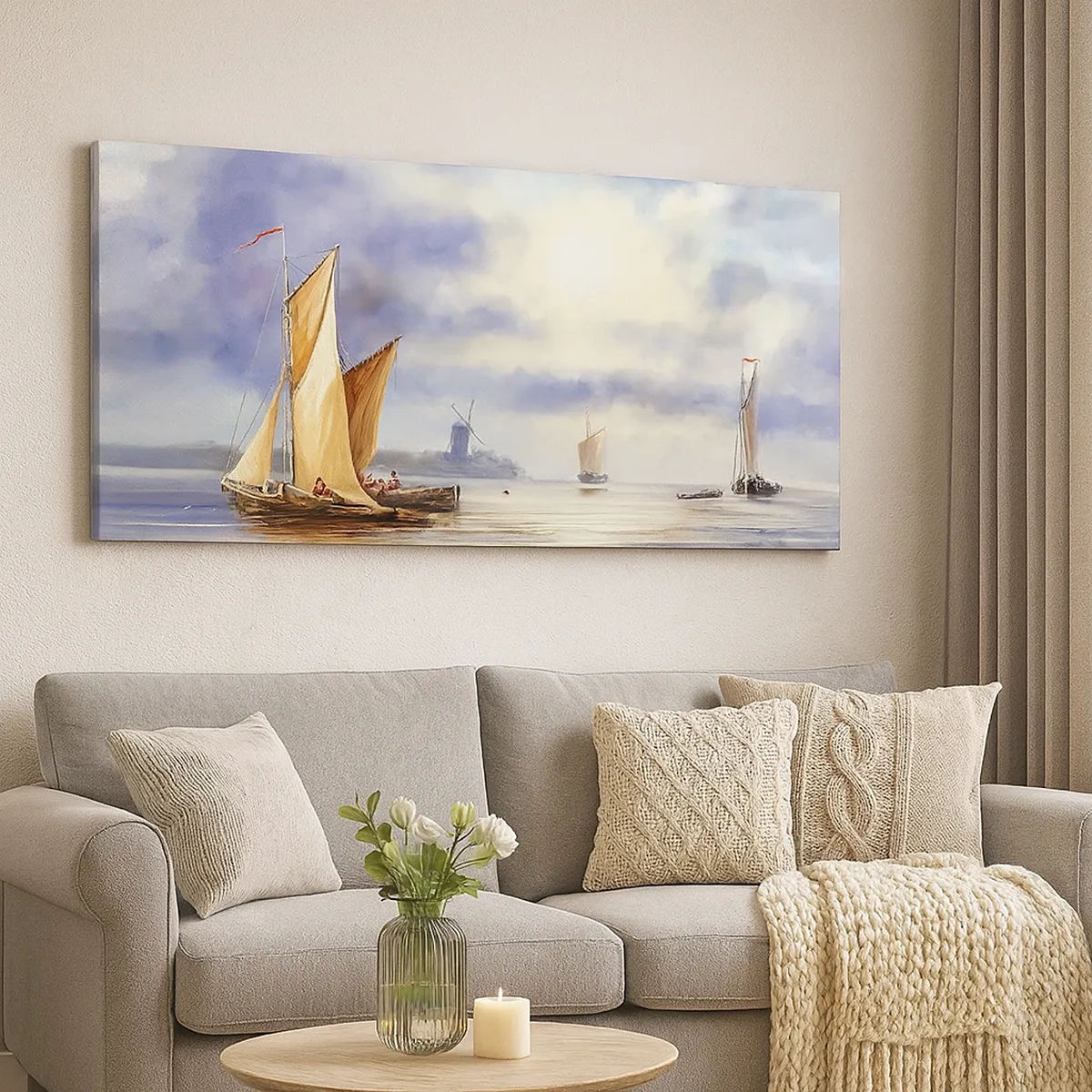 Schilderen op canvas - De terugkeer van zeelieden - 30x30 cm