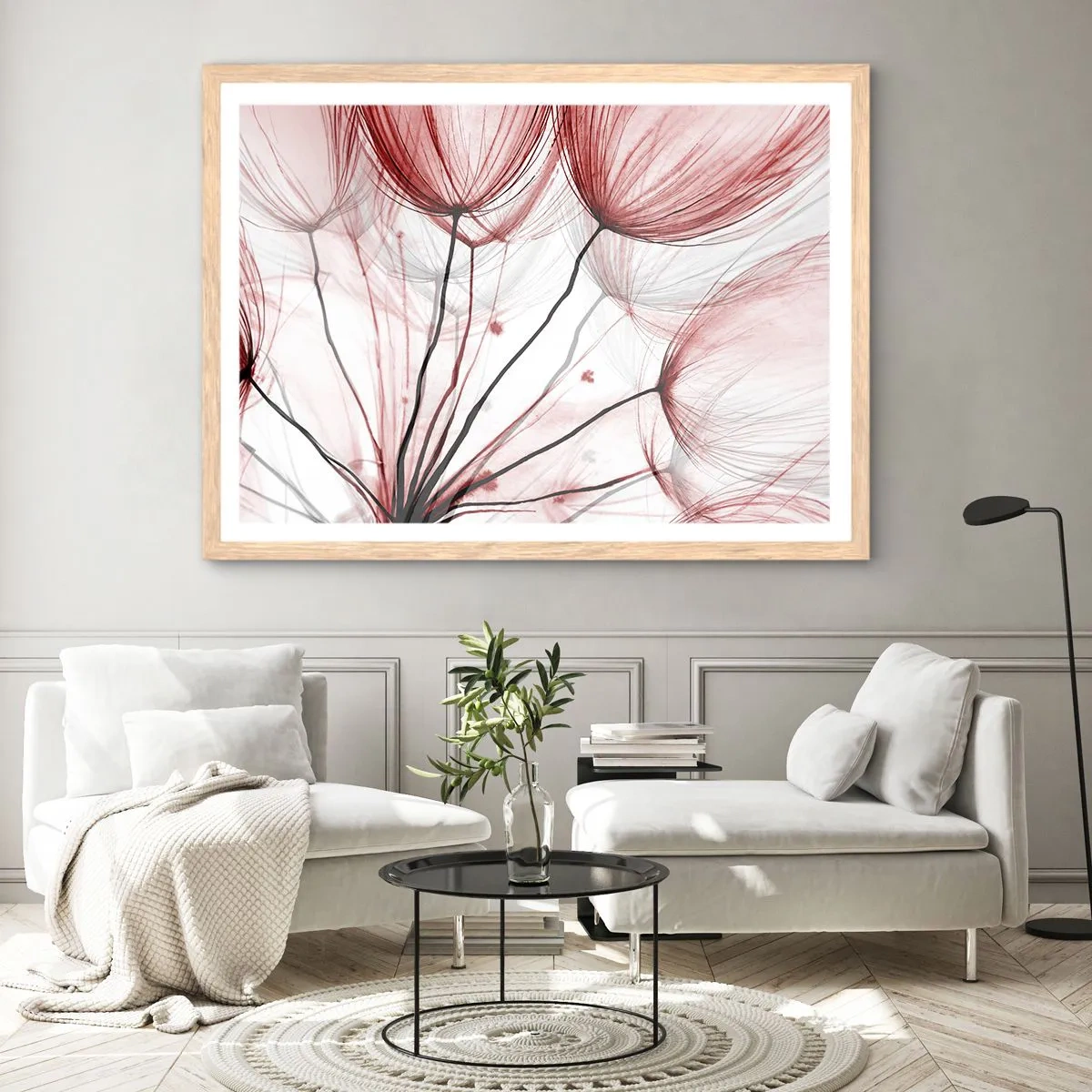 Een poster in een licht eiken lijst - Vóór het vertrek - 91x61 cm