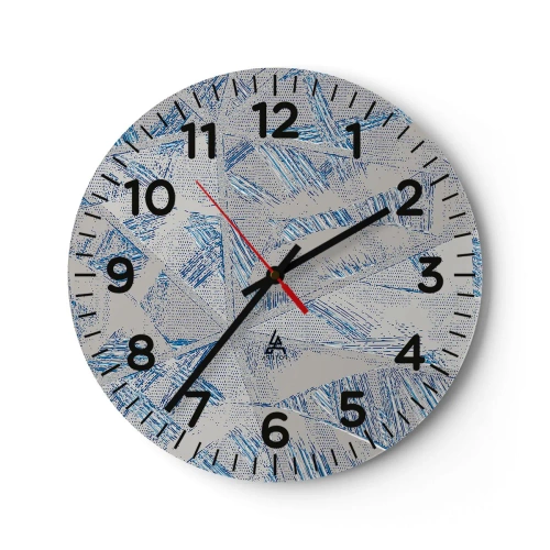 Wandklok - Klok - In een blauwgrijs labyrint - 40x40 cm
