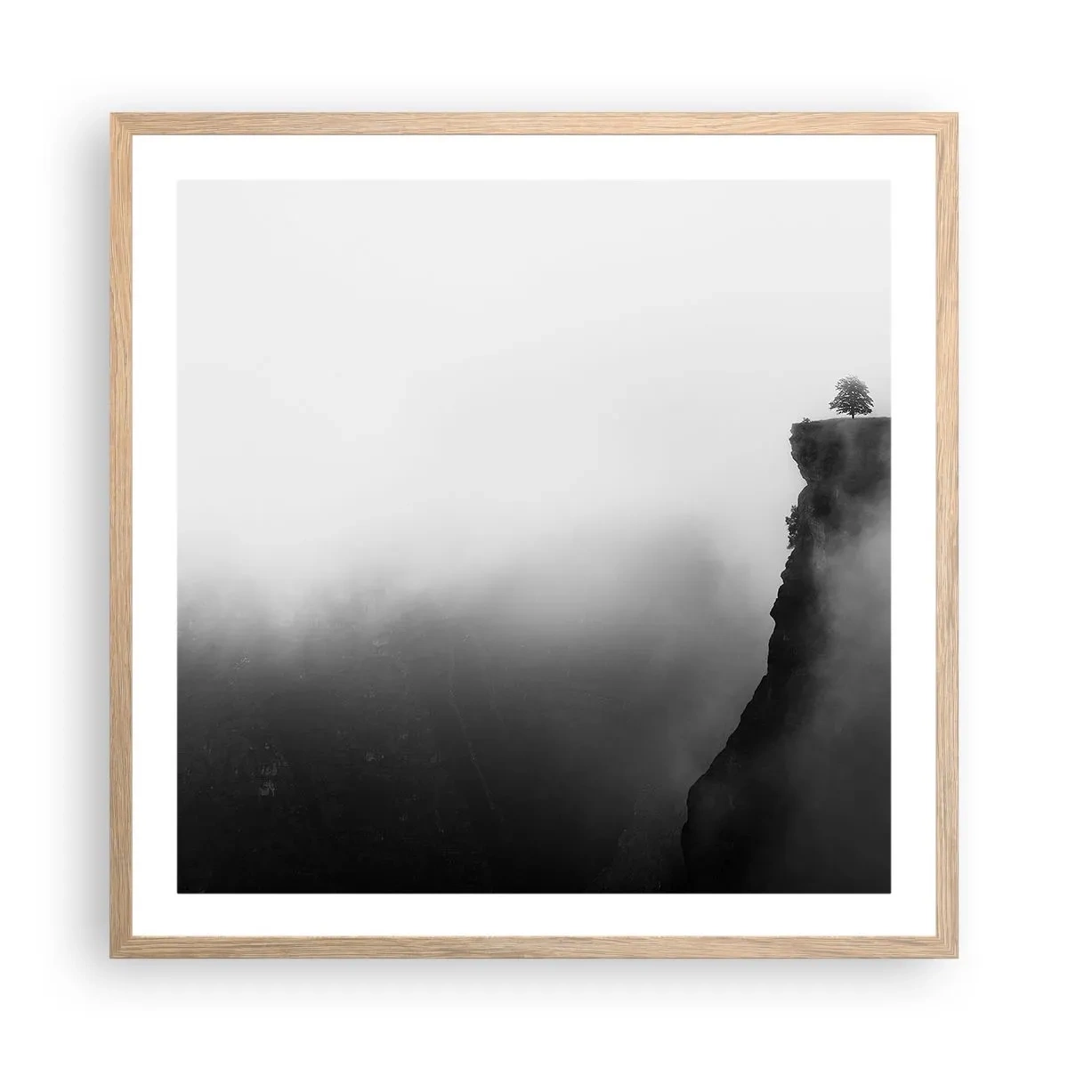 Een poster in een licht eiken lijst - Aan de rand van de wereld - 60x60 cm