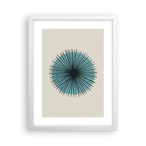 Poster in een witte lijst - Stralend in het blauw - 30x40 cm