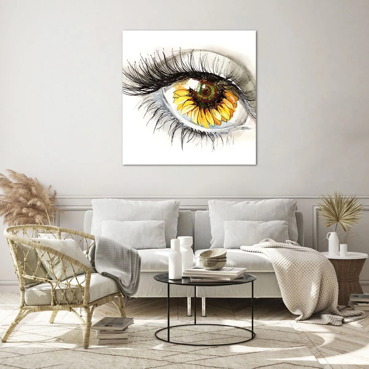 Schilderen op glas - Een look zo warm als de zomer - 40x40 cm