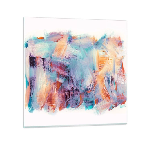 Schilderen op glas - Een kleurrijke puinhoop - 40x40 cm