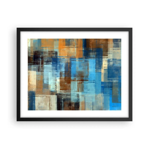 Poster in een zwarte lijst - Door de blauwe sluier - 50x40 cm