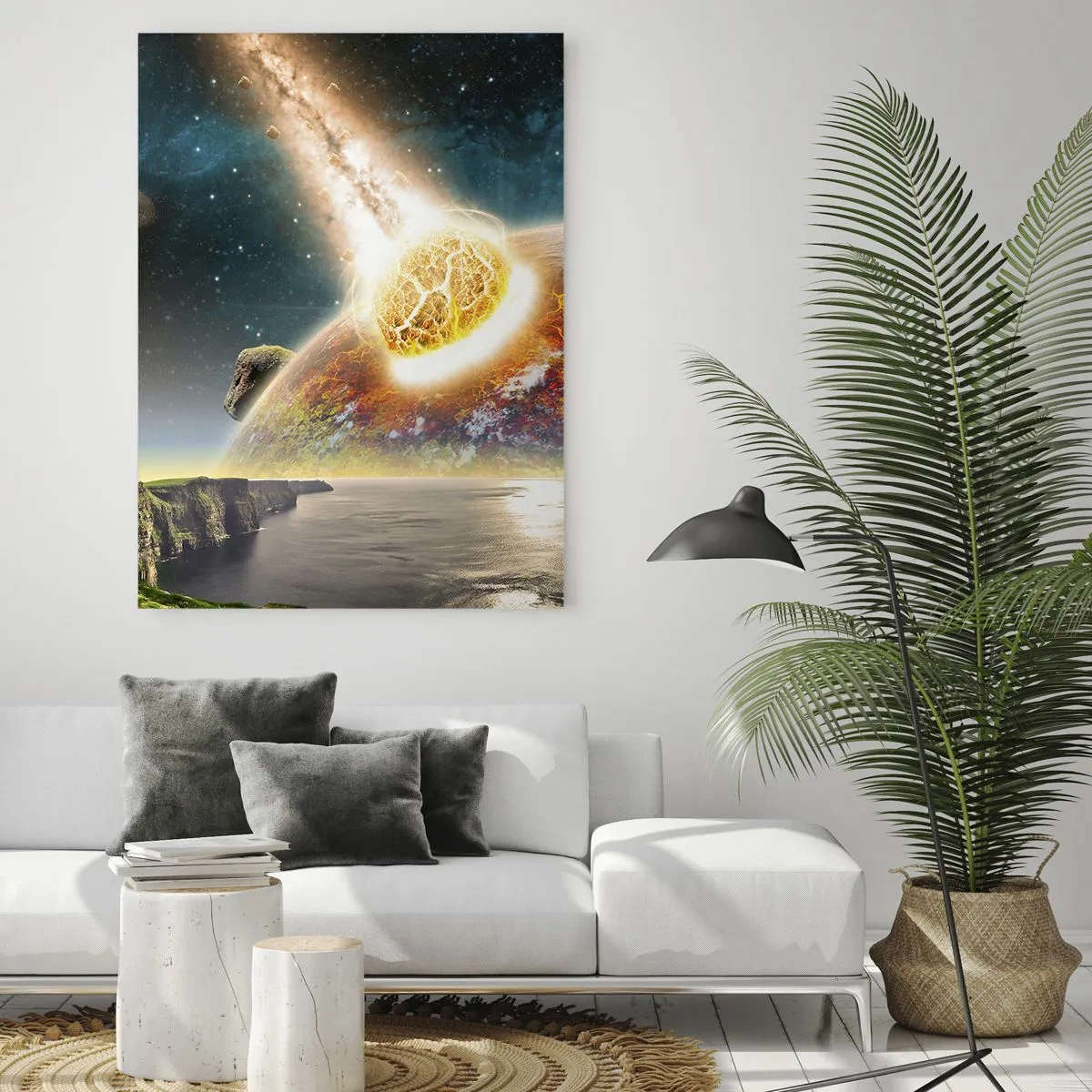 Schilderen op glas - Kosmisch drama - 50x70 cm