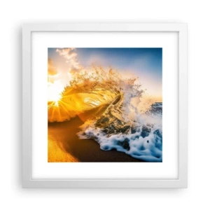 Poster in een witte lijst - Plezier in het zand - 30x30 cm