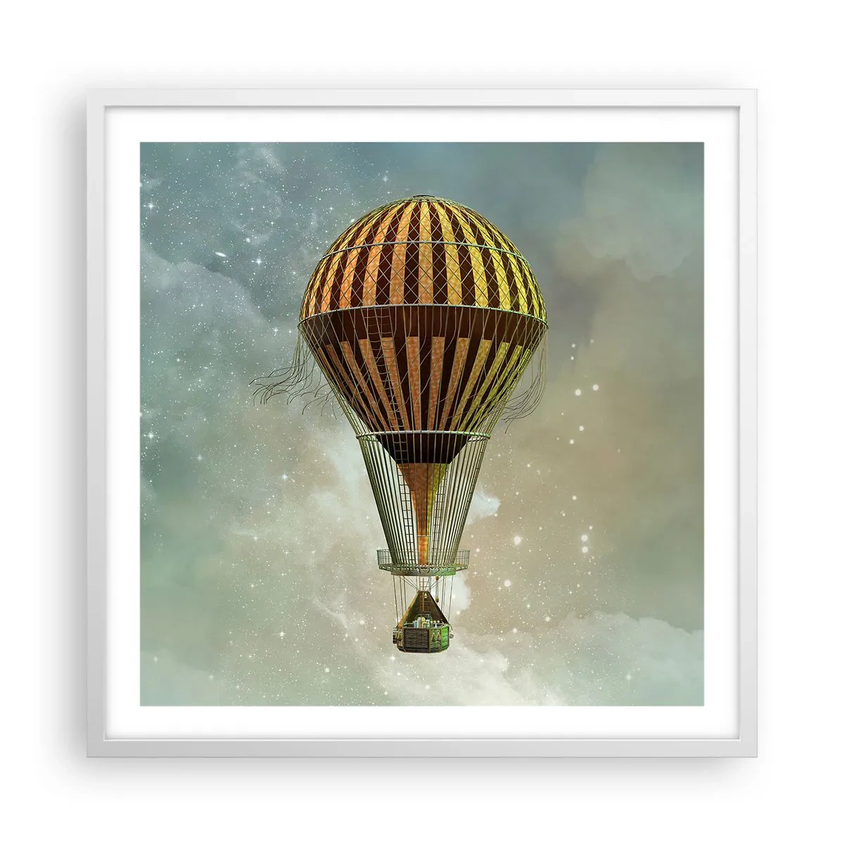 Poster in een witte lijst - Baanbrekende vluchten - 60x60 cm