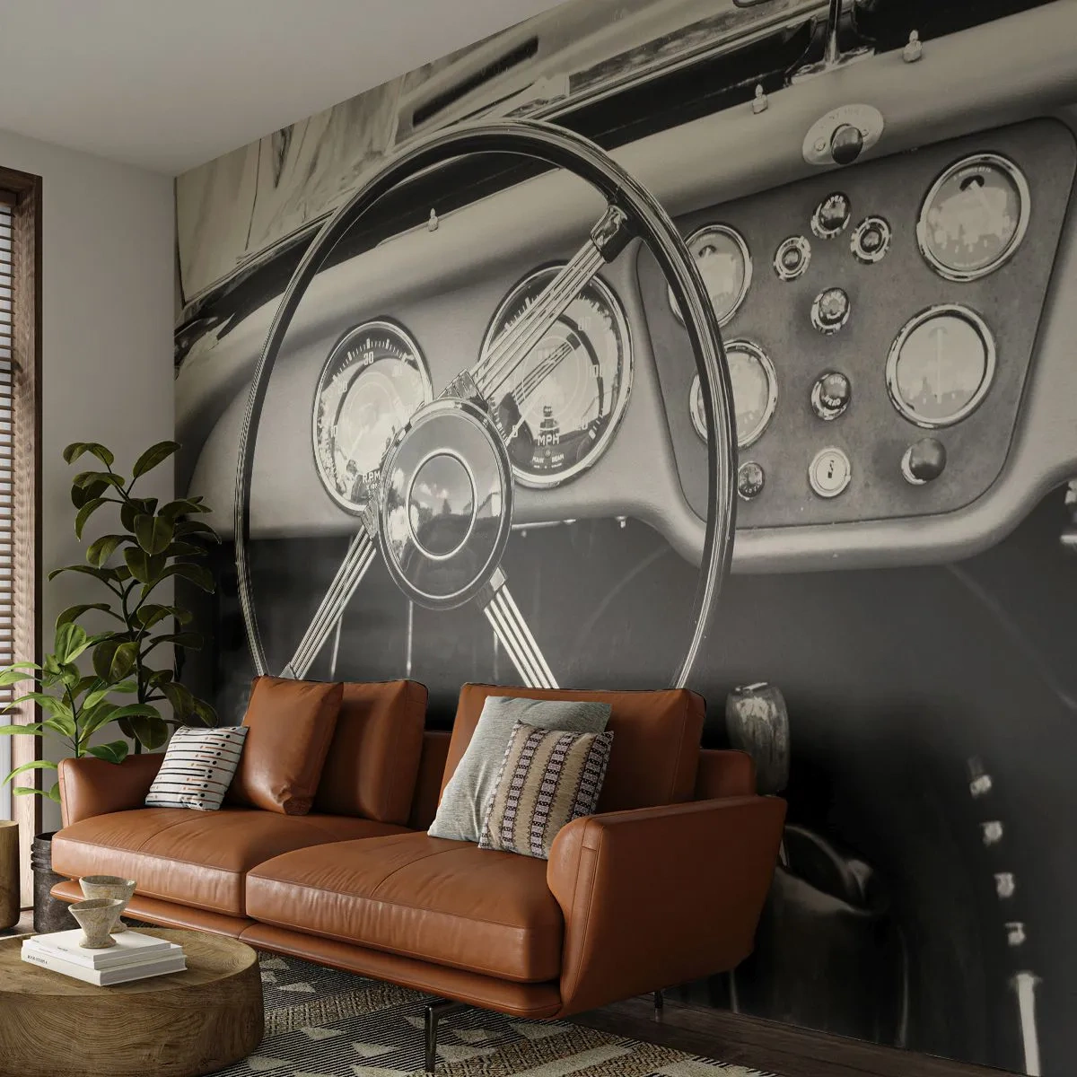 Fotobehang Standard Eco - De droom van een verzamelaar - Auto, Vintage, Automobiel - 450x315 cm