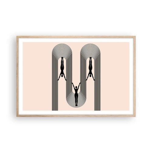 Een poster in een licht eiken lijst - Op zijn kop - 91x61 cm