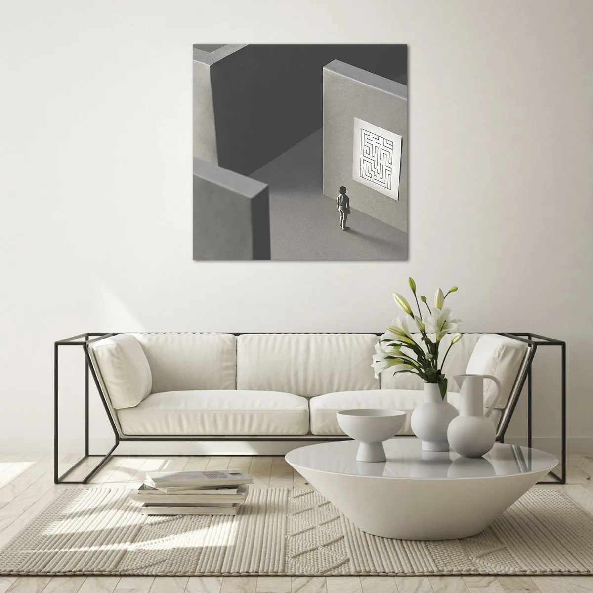 Schilderen op glas - Maar waar ben ik? - 70x70 cm