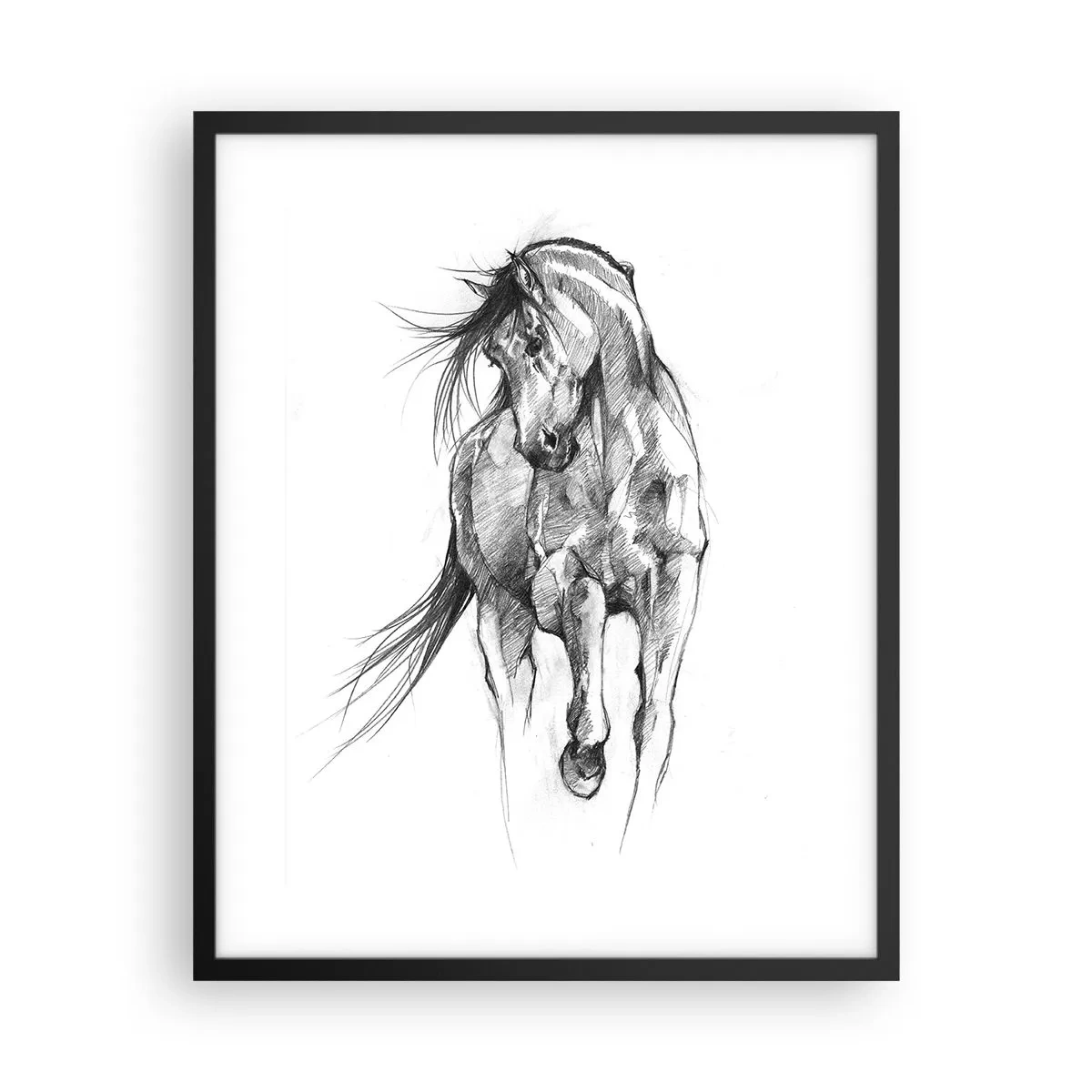 Poster in een zwarte lijst - In een sierlijke draf - 40x50 cm