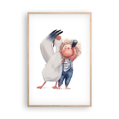 Een poster in een licht eiken lijst - Een geweldige reisroute - 61x91 cm