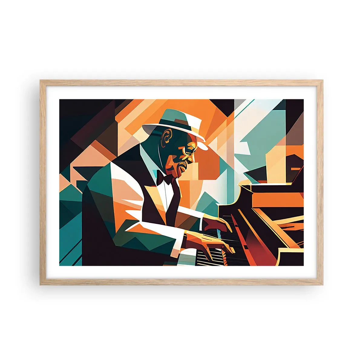 Een poster in een licht eiken lijst - Al die jazz - 70x50 cm