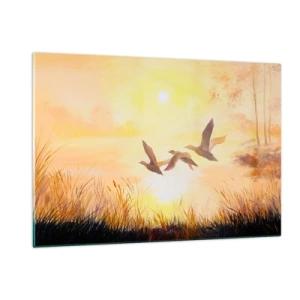 Schilderen op glas - Het begin van een lange reis - 120x80 cm